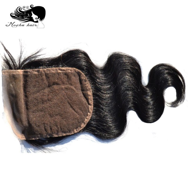 Mocha Hair  4"X 4" Lace Closure Brazilian Virgin Hair  Body Wave 100%  Human Hair Lace Closure