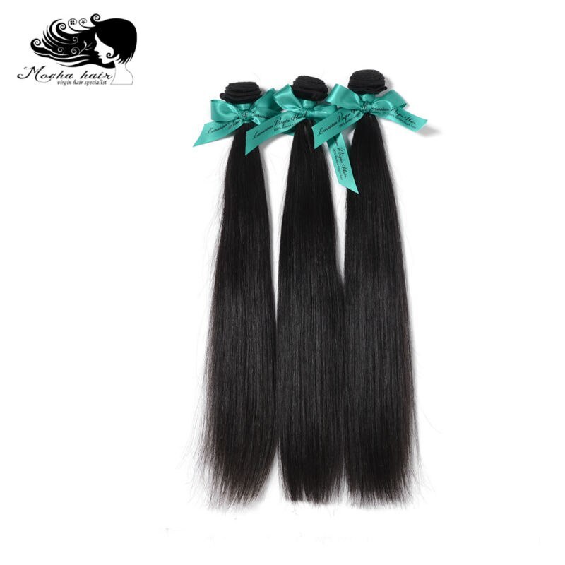 Mocha Hair 10A Eurasian Hair Virgin Straight Hair Extensions 3pcs/lot 8"-26" Natural Color