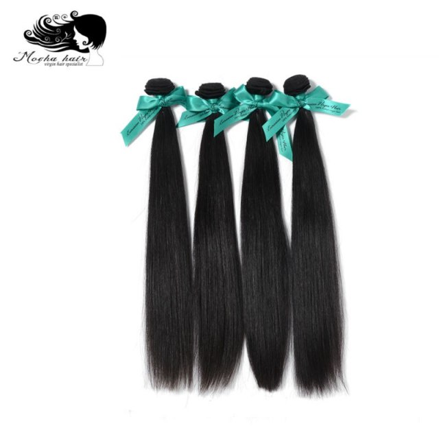 Mocha Hair 10A European Straight  Virgin Hair  extension 8"-28" 100% Unprocessed Hair Weft   Nature Color