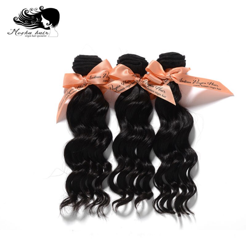 Mocha Hair  loose wave10A Indian Virgin Hair  extension 12inch-26tinch Nature Color  100% Human Hair Weaves