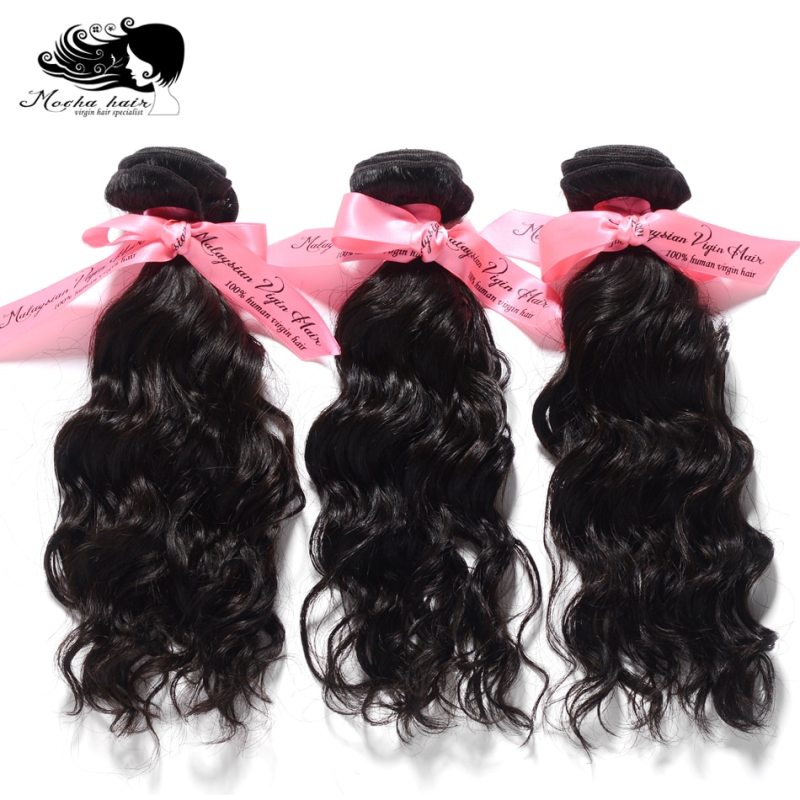 Mocha Hair 3 Bundles Natural Water Wave Malaysian Virgin Hair extension 10A  Nature Color 12“-28” 100% Human Hair Weaves
