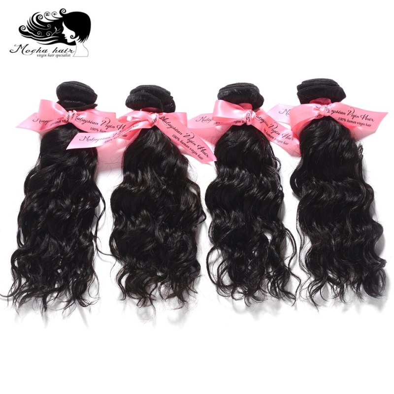 Mocha Hair 3 Bundles Natural Water Wave Malaysian Virgin Hair extension 10A  Nature Color 12“-28” 100% Human Hair Weaves