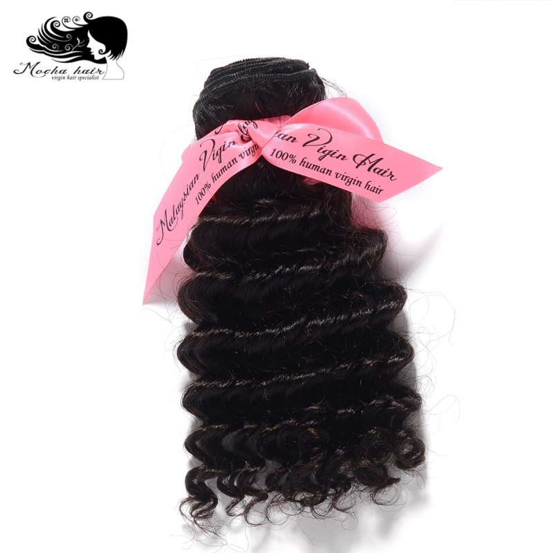 Mocha Hair Deep Wave Malaysia Virgin Hair  extension 12inch-28inch Natural Color  100% Human Hair Weaves