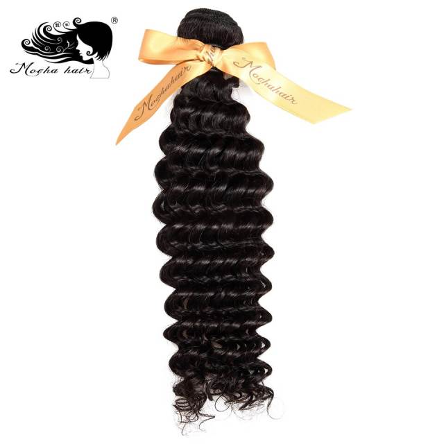 Mocha Hair  Brazilian Virgin Hair Deep Wave 100% Human Hair Weave 3 Bundles Natural Color 12"-28" Free Shipping