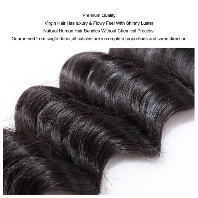 MOCHA Hair 3 Bundles 10A European Virgin Hair Loose Wave 12&quot;- 28&quot; 100% Unprocessed Human Hair Extension Natural Color