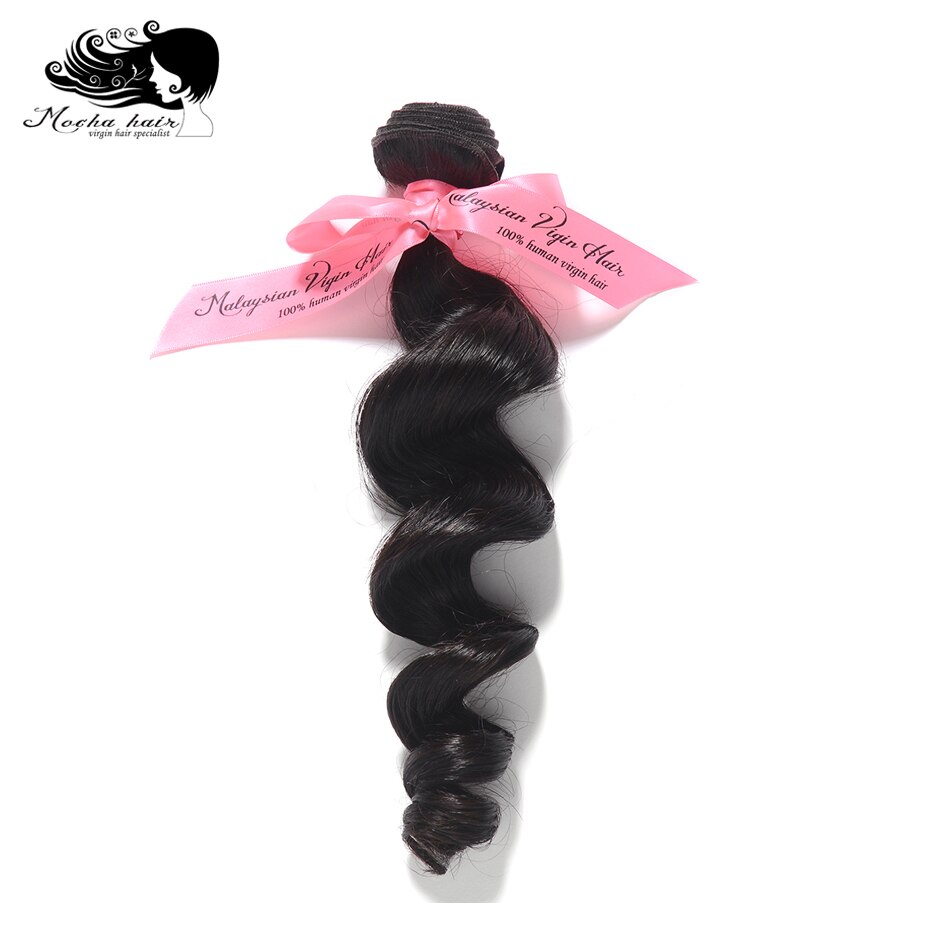 Mocha Hair 10A Malaysia Virgin Hair extension Loose Wave 12"-24" Nature Color  100% Human Hair Weaves