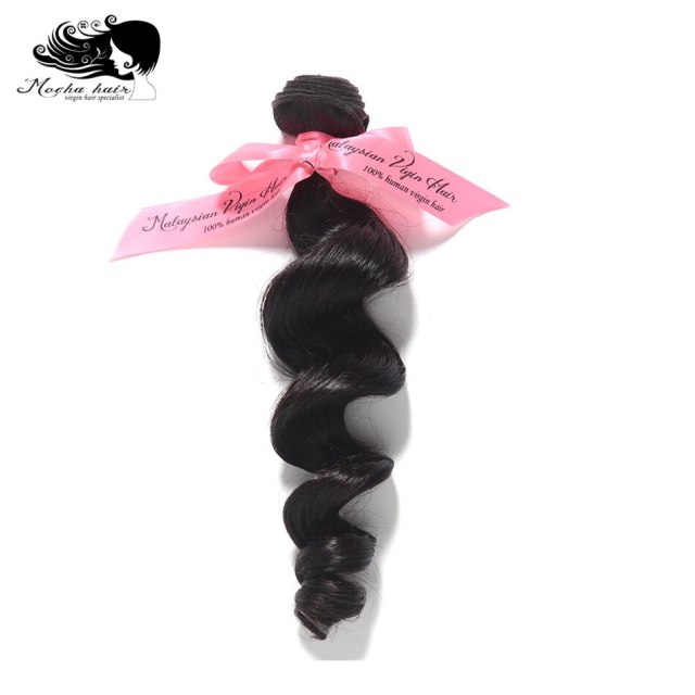 Mocha Hair 10A Malaysia Virgin Hair extension Loose Wave 12"-28" Nature Color  100% Human Hair Weaves