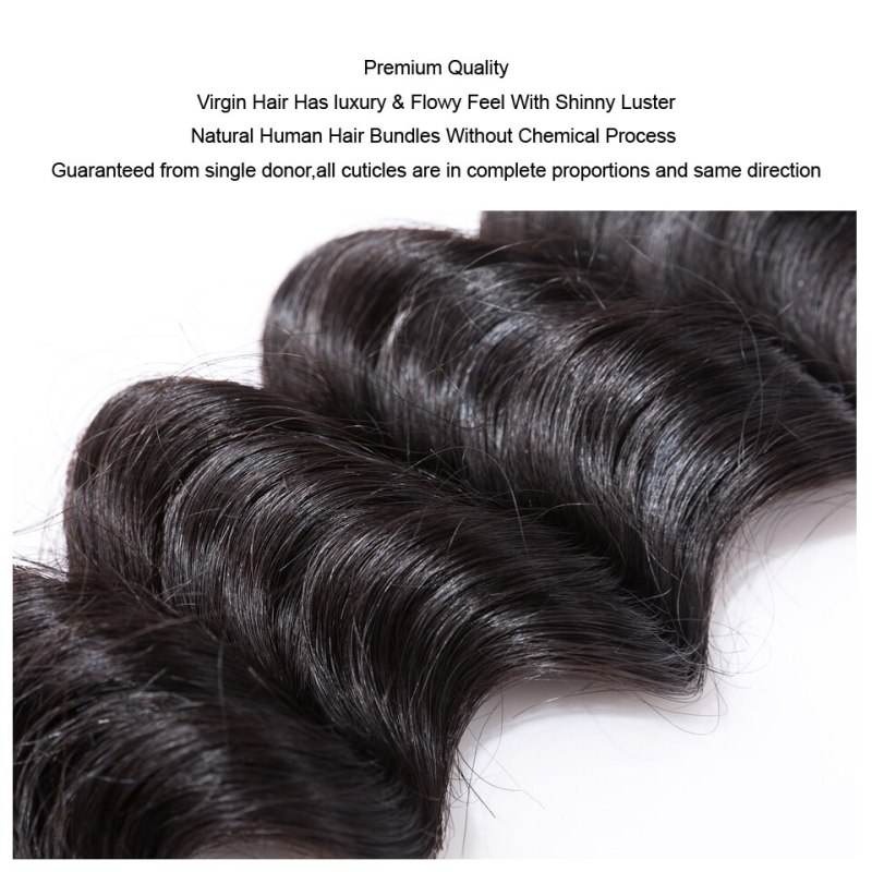 MOCHA Hair 3 Bundles 10A Brazilian Virgin Hair Loose Wave 12"- 28" 100% Unprocessed Human Hair Extension Natural Color