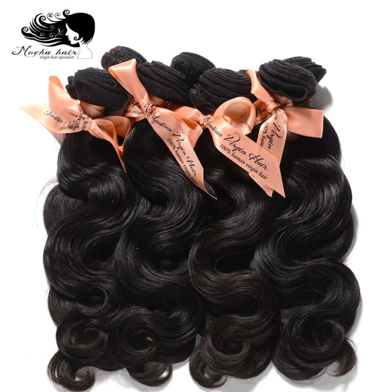 MOCHA Hair 10A  Indian Virgin Hair Body Wave 3 Bundles10"-26"100% Unprocessed Human Hair Extension Natural Color Free Shipping