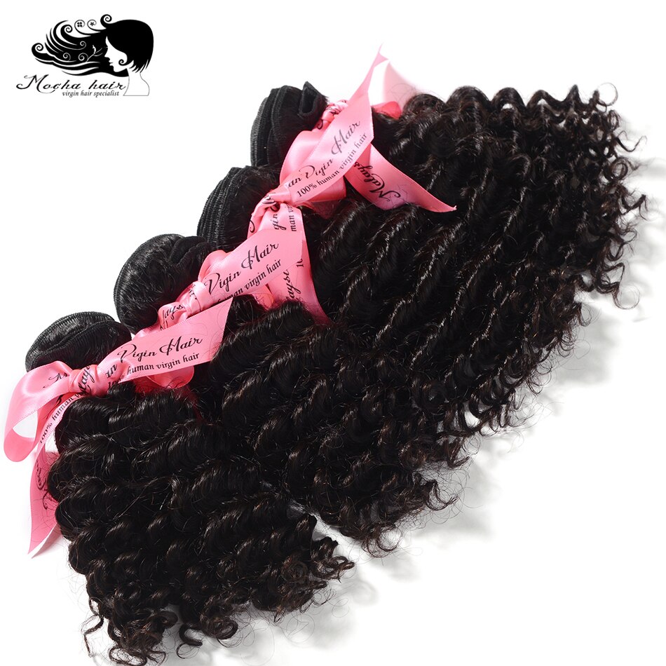 Mocha Hair Deep Wave Malaysia Remy Hair  extension 22inch-28inch Natural Color  100% Human Hair Weaves