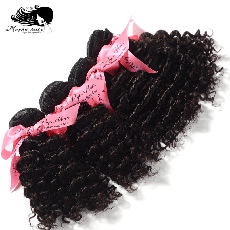 Mocha Hair Deep Wave Malaysia Virgin Hair  extension 12inch-28inch Natural Color  100% Human Hair Weaves