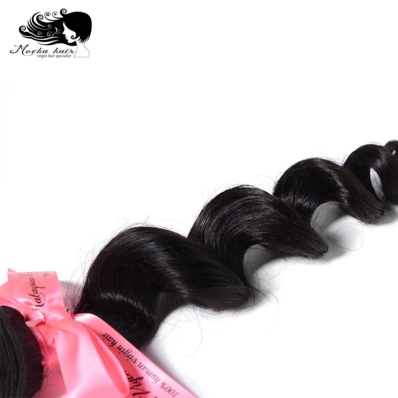 Mocha Hair 10A Malaysia Virgin Hair extension Loose Wave 12"-28" Nature Color  100% Human Hair Weaves