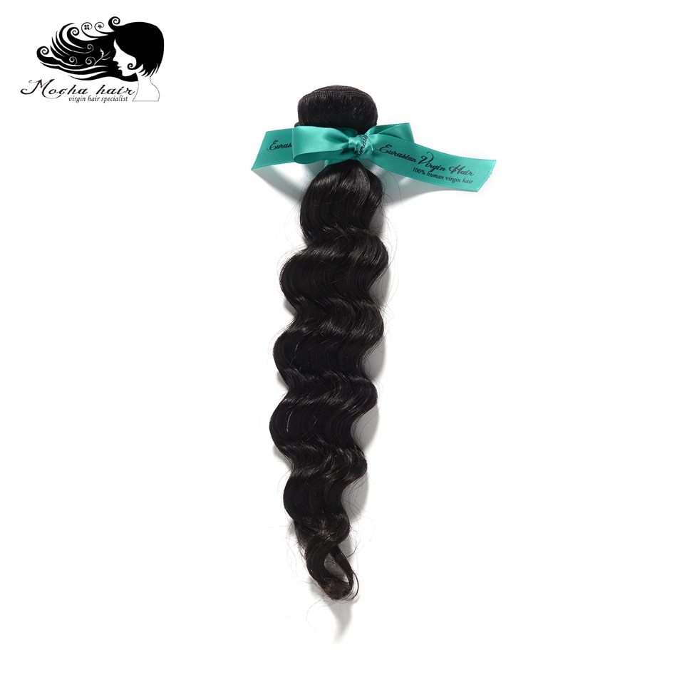 Mocha Hair 10A European Virgin Hair  Loose Wave 12"-28" 100% Human Unprocessed Hair Weft Natural Color
