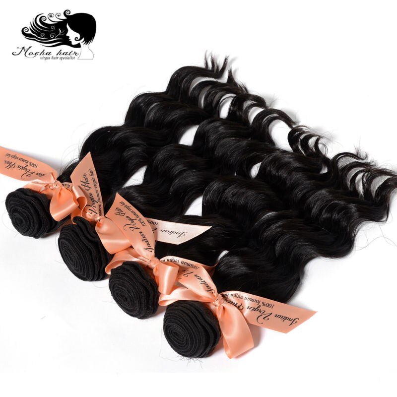 Mocha Hair  loose wave10A Indian Virgin Hair  extension 12inch-28inch Nature Color  100% Human Hair Weaves