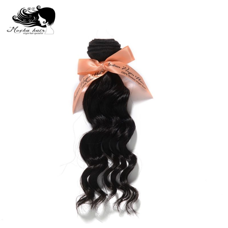 Mocha Hair  loose wave10A Indian Virgin Hair  extension 12inch-28inch Nature Color  100% Human Hair Weaves