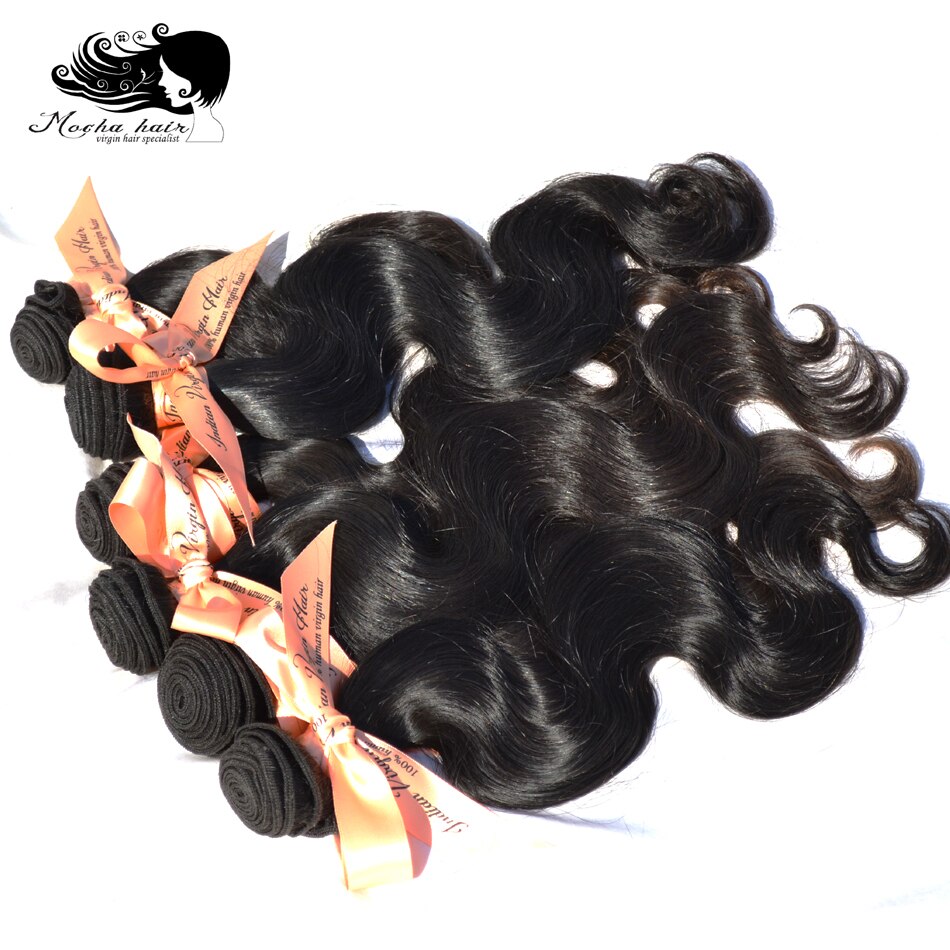 Mocha Hair Body Wave 10A Indian Virgin Hair  extension 12inch-26inch Nature Color  100% Human Hair Weaves