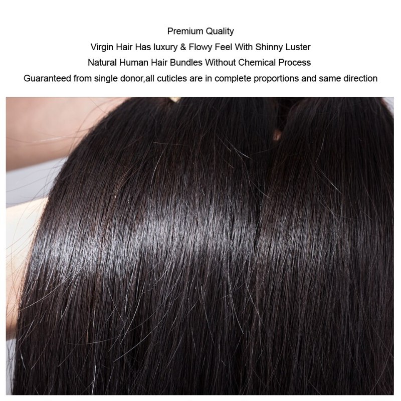 MOCHA Hair 100% Unprocessed 10A Peruvian virgin hair Straight human hair 8"-20"  4 Bundle hair extension natural color