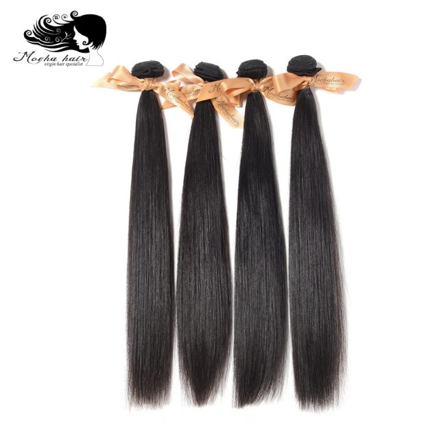 MOCHA Hair 100% Unprocessed 10A Brazilian virgin hair Straight human hair 8"-26"  4 Bundle hair extension natural color