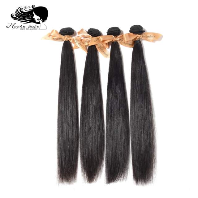 MOCHA Hair 100% Unprocessed 10A Brazilian virgin hair Straight human hair 8"-26"  4 Bundle hair extension natural color