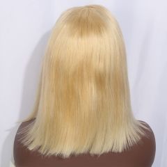 Mocha Hair Human Hair  Lace Front Wigs Pre Plucked Natural Hairline With Baby Hair #613 BoBo Straight Brazilian Remy  Hair Wigs