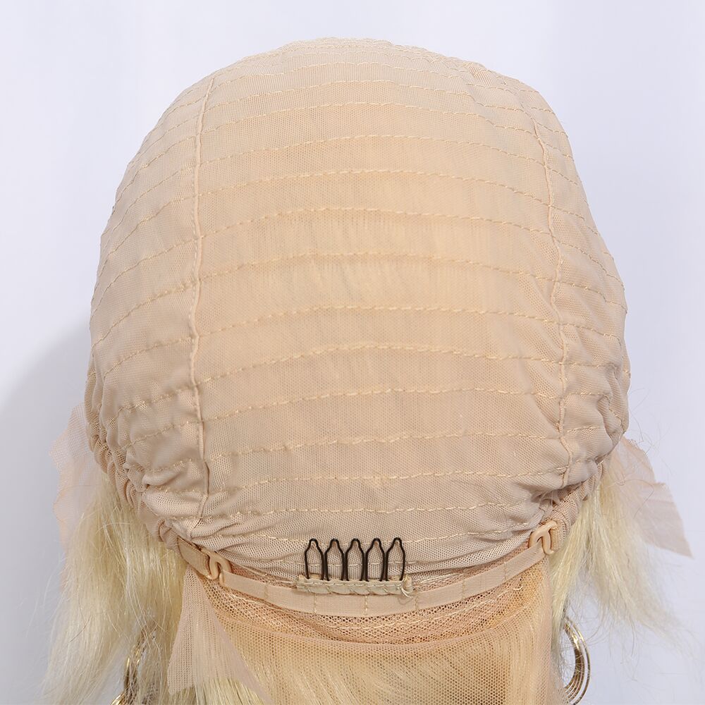 Mocha Hair 613# Blonde Lace Front Wigs Brazilian Remy  Straight Hair 6 Inch Short Human Hair Wigs For Women