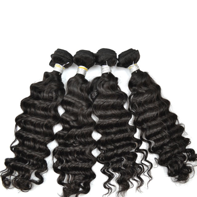 Mocha Hair  Brazilian Remy Hair Deep Wave 100% Human Hair Weave 3 Bundles Natural Color 12"-26" Free Shipping