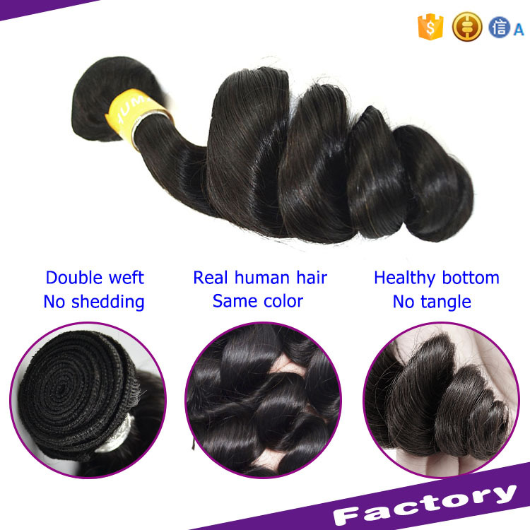 MOCHA Hair 3 Bundles 10A Brazilian Remy Hair Loose Wave 12&quot;- 28&quot; 100% Unprocessed Human Hair Extension Natural Color
