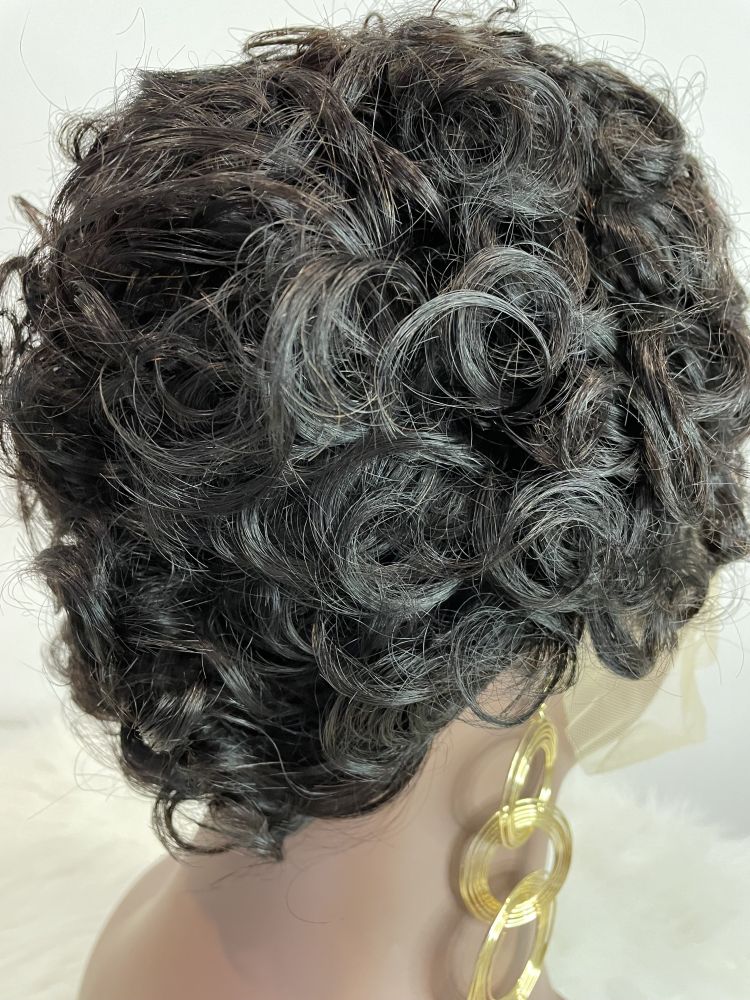 Brazilian Hair Wig Remy Short Natural Curly Glueless Human Wigs Pixie Cut Wig Ombre Short Machine Made Human Hair Wig Natural Color