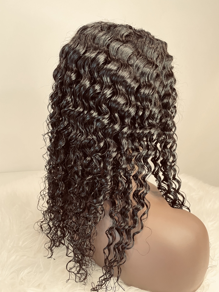 Mocha Hair Human Hair Wigs With Baby Hair T Part Lace Wig Pre Plucked Deep Wave Lace Front Wig