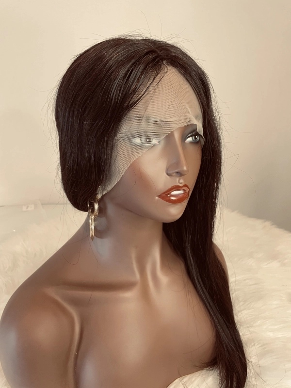 Mocha Hair Human Hair Wigs With Baby Hair T Part Lace Wig Pre Plucked Straight Hair Lace Front Wig