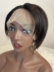 Mocha Hair Human Hair Wigs With Baby Hair T Part Lace Wig Pre Plucked  VS Straight Lace Front Wig