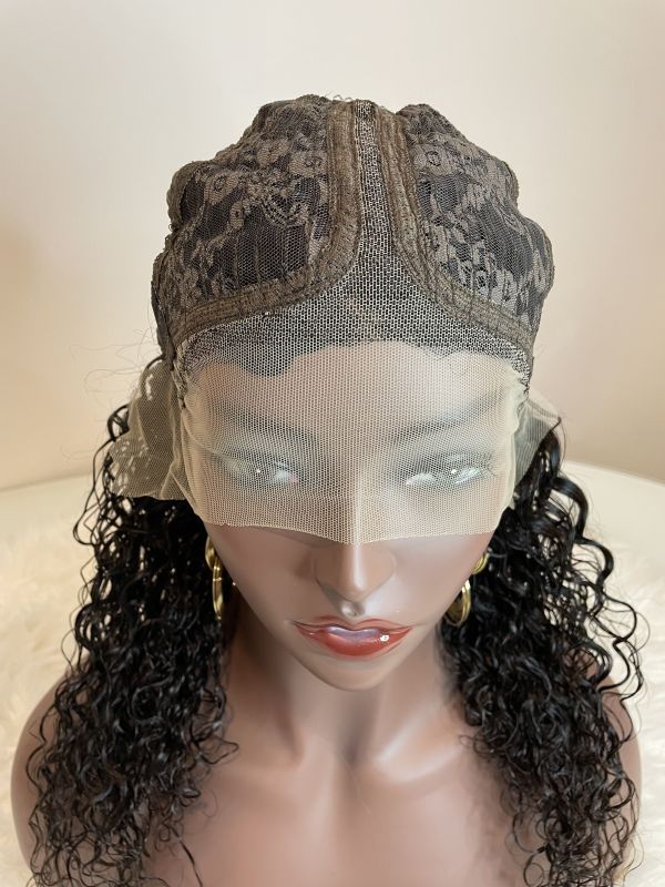 Mocha Hair Human Hair Wigs With Baby Hair T Part Lace Wig Pre Plucked Water Wave Lace Front Wig