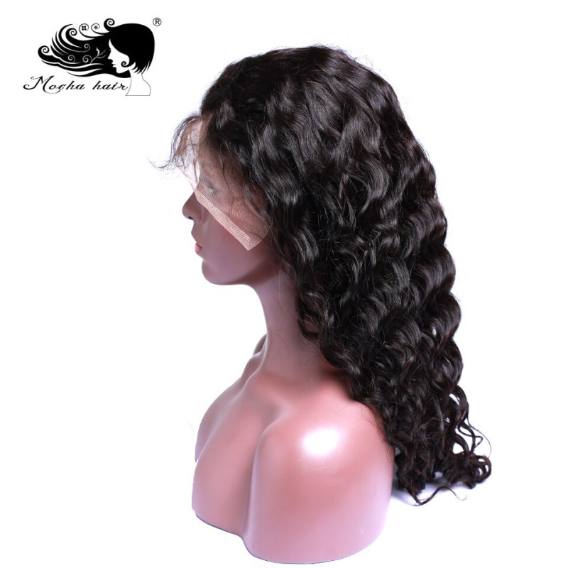 Mocha Hair Human Hair Deep Wave Lace Front Wigs Pre Plucked Natural Hairline With Baby Hair Brazilian Remy  Hair Wigs