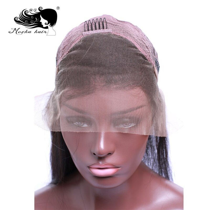 Mocha Hair Human Hair  Lace Front Wigs Pre Plucked Natural Hairline With Baby Hair Straight Brazilian Remy  Hair Wigs