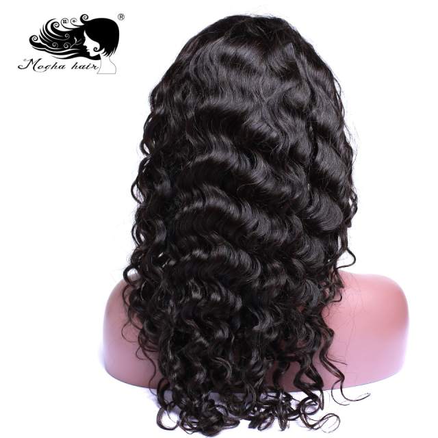 Mocha Hair Human Hair Deep Wave Lace Front Wigs Pre Plucked Natural Hairline With Baby Hair Brazilian Remy  Hair Wigs