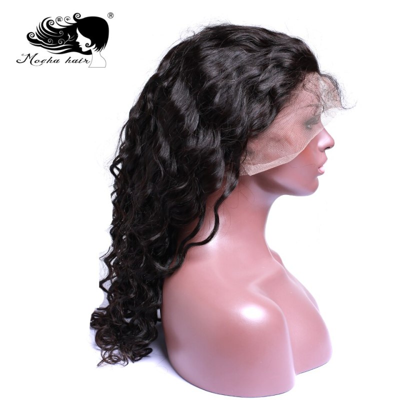 Mocha Hair Human Hair Deep Wave Lace Front Wigs Pre Plucked Natural Hairline With Baby Hair Brazilian Remy  Hair Wigs