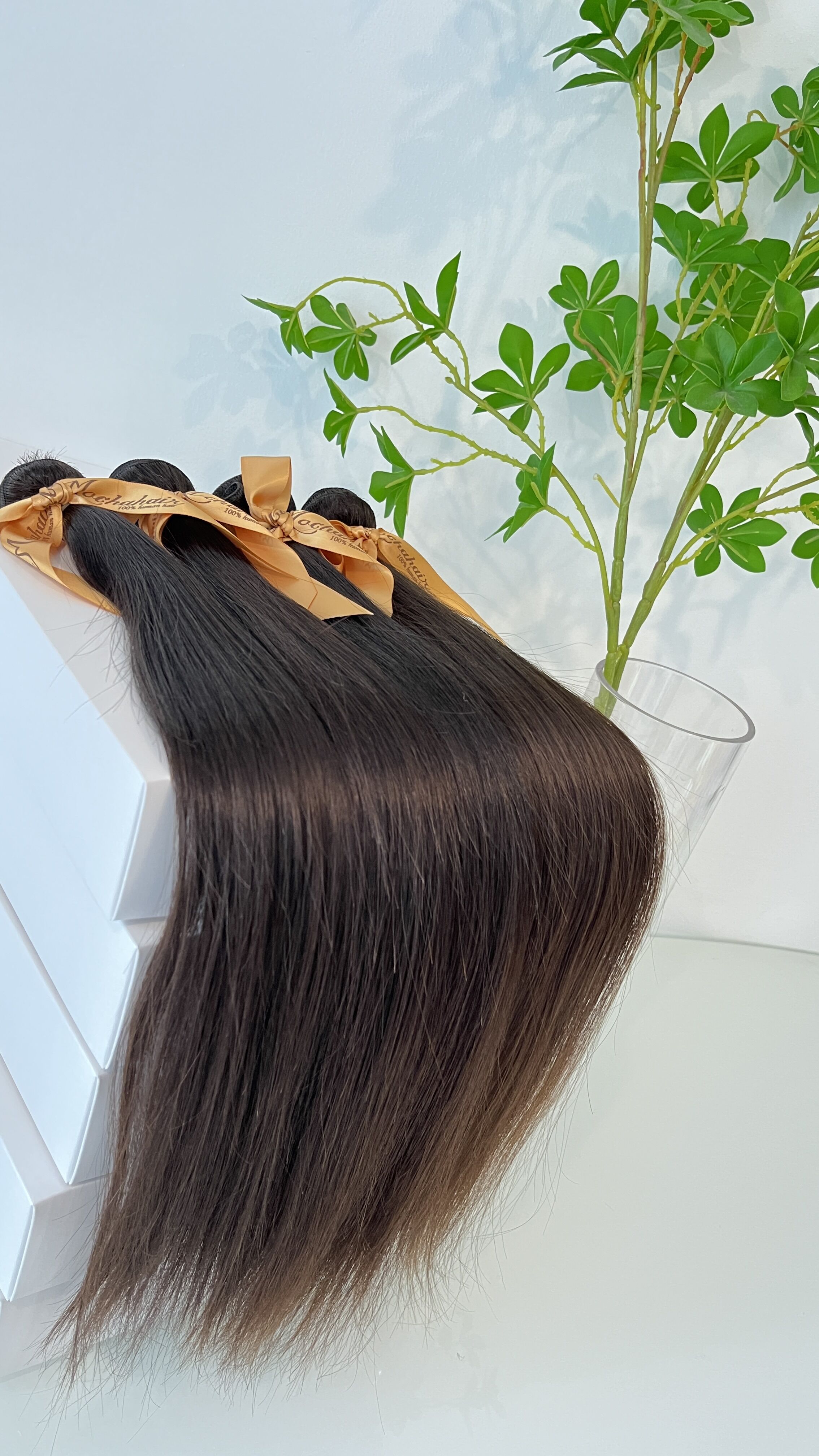 MOCHA Hair  3pcs/lot Straight virgin  Hair 10" 12 "14" 16"18" 10A Brazilian Virgin Hair Natural  brown Color
