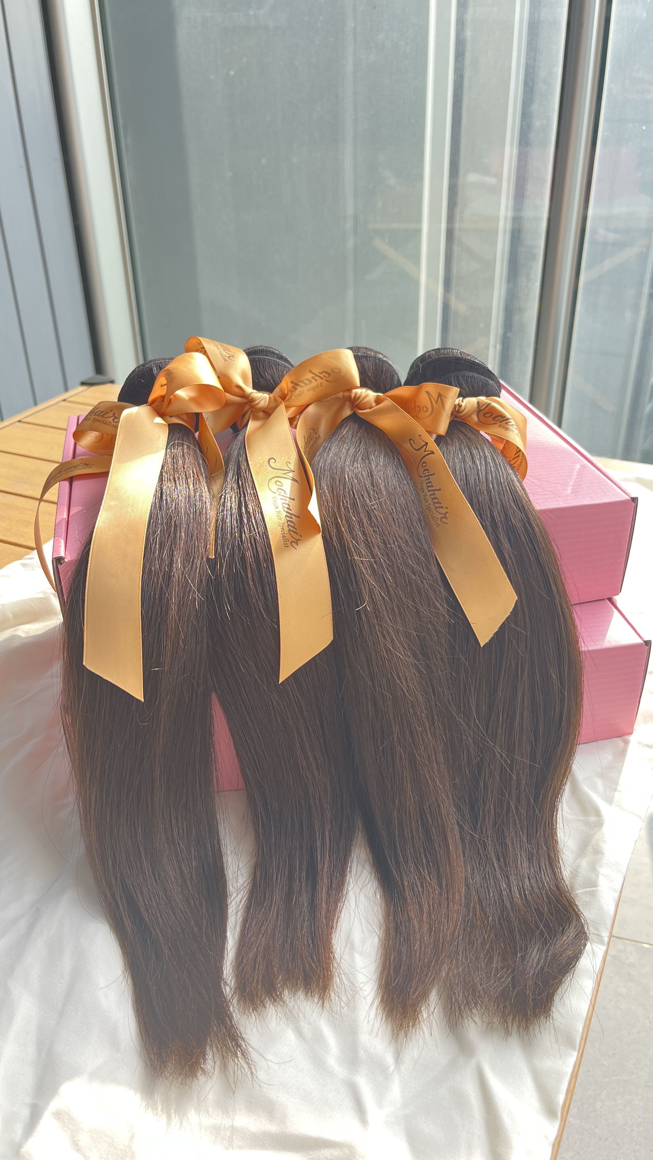Big sales !!! 4 bundles of  10inch - 16inch  MOCHA Hair  Straight virgin  Hair 10A Brazilian Virgin Hair Natural  brown Color
