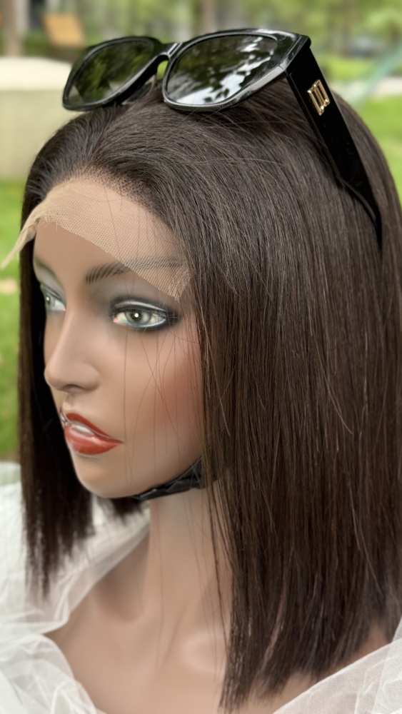 13x4 HD Lace Front Wig Straight Virgin Human Hair Pre Plucked Natural Hairline with Baby Hair 8-18 Inch Glueless Wig for Women