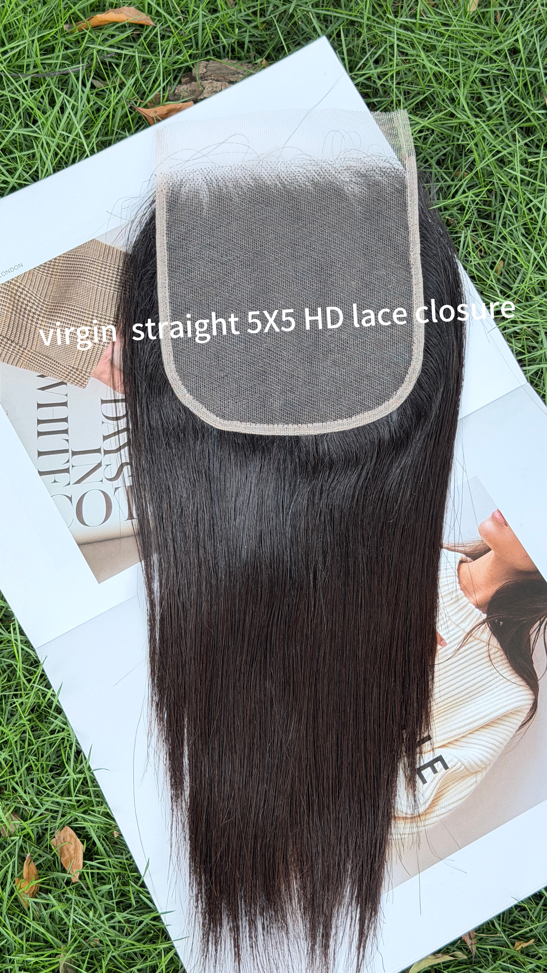 5x5 HD Transparent Lace Closure Straight Virgin Hair Unprocessed Natural Black 8-16