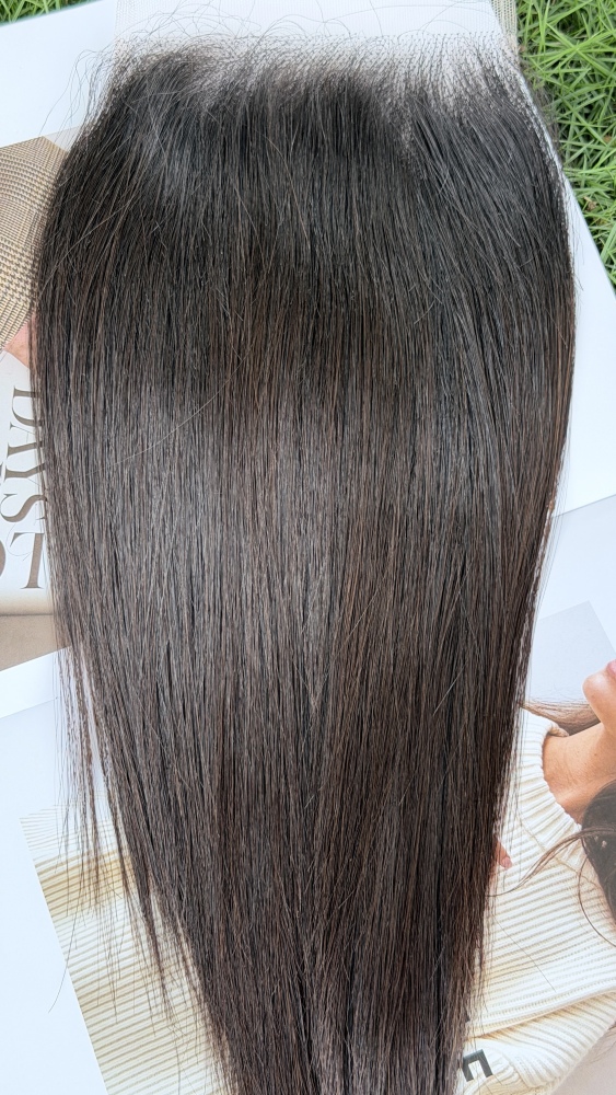 5x5 HD Transparent Lace Closure Straight Virgin Hair Unprocessed Natural Black 8-16