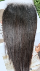 5x5 HD Transparent Lace Closure Straight Virgin Hair Unprocessed Natural Black 8-16