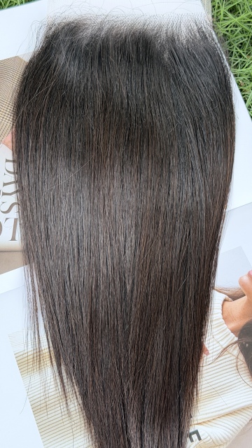 5x5 HD Transparent Lace Closure Straight Virgin Hair Unprocessed Natural Black 8-16