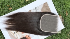 5x5 HD Transparent Lace Closure Straight Virgin Hair Unprocessed Natural Black 8-16