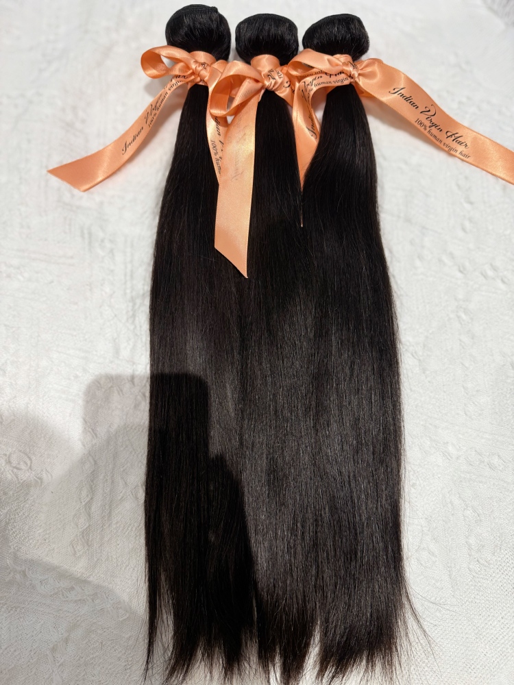 MOCHA Hair 3 bundles 10A Raw  Indian hair Straight Virgin Hair 100% Unprocessed Human Hair Extension  Natural Color