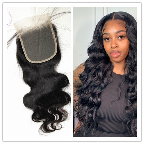 Body wave Transparent lace Closure Top quality hair Pre-Plucked