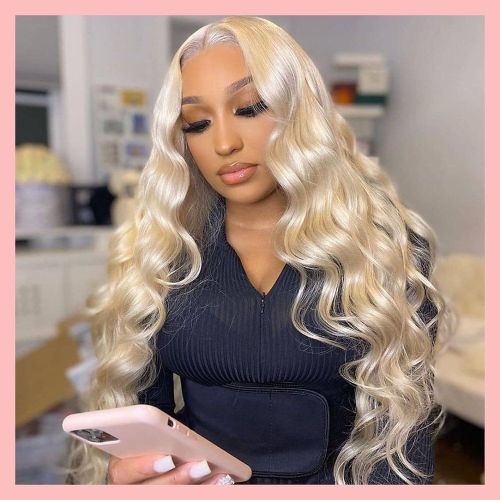 Blonde Body Wave 4x4 and 5x5 Closure wig Top quality hair Pre-Plucked lace full cuticle aligned same direction