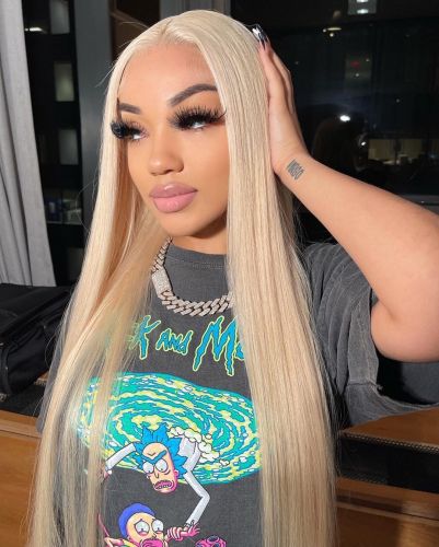 Blonde Straight 13x4 Frontal wig Top quality hair Pre-Plucked lace full cuticle aligned same direction