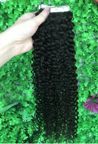 Top Quality Virgin Hair Kinky curly tape extensions 