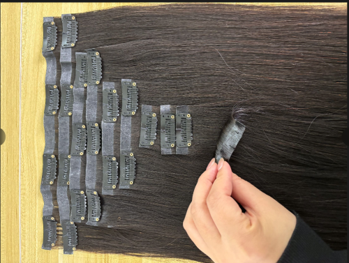 Top Quality Virgin Hair straight seamless Clip ins extensions 